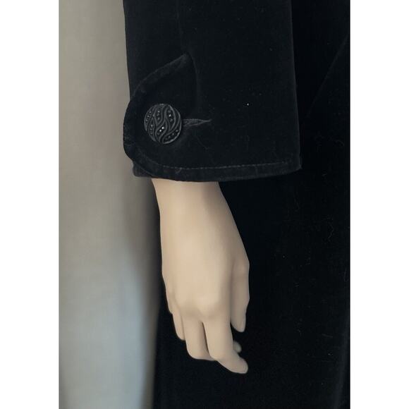 Vintage J.L. deBall Cattvia Black Long Velvet Opera Jacket Coat Duster Lined - Picture 14 of 15